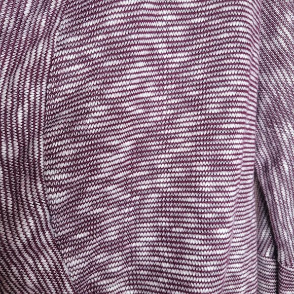 Emerge Burgundy/Red Cream Stripe Long Sleeve Open Cardigan Size 1X - Picture 4 of 5